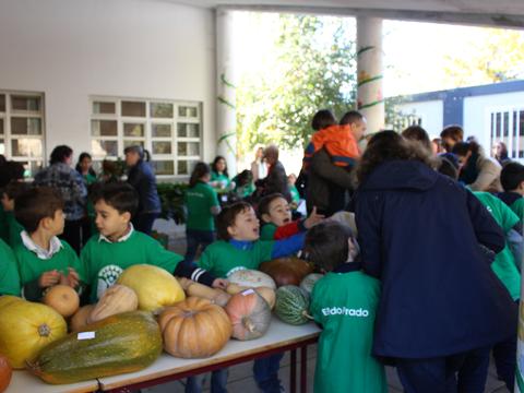 Feira de outono na escola a 7 de novembro em que são as crianças que vendem os produtos e fazem os trocos aos clientes.